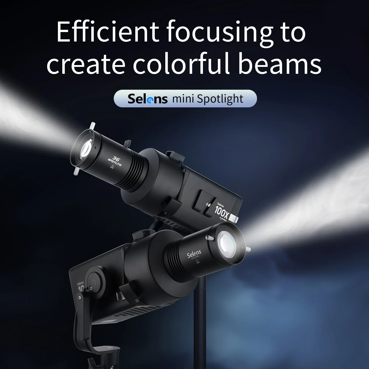 Selens Optical Snoot Mini Spotlight Focusable Bowens Mount LED Light Projection Lights with 6 Gobo for Photography Studio
