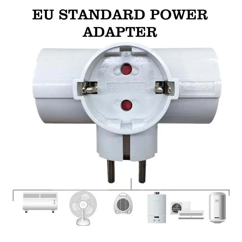 European Type Conversion Plug 1 TO 3 Way EU Standard Power Adapter Socket 16A Travel Plugs AC 250V