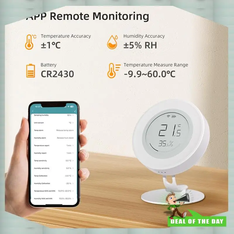 

24-часовая доставка, датчик температуры и влажности, граффити, интеллектуальный датчик Zigbee, приложение для обнаружения экрана E-Ink, дистанционное управление Se