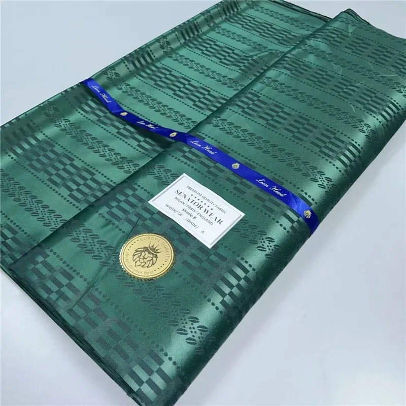 

5 Yards African Soft Atiku Fabric For Men Suit Making Swiss Material 100% Cotton For Senator Wear Clothes Part 24L352102