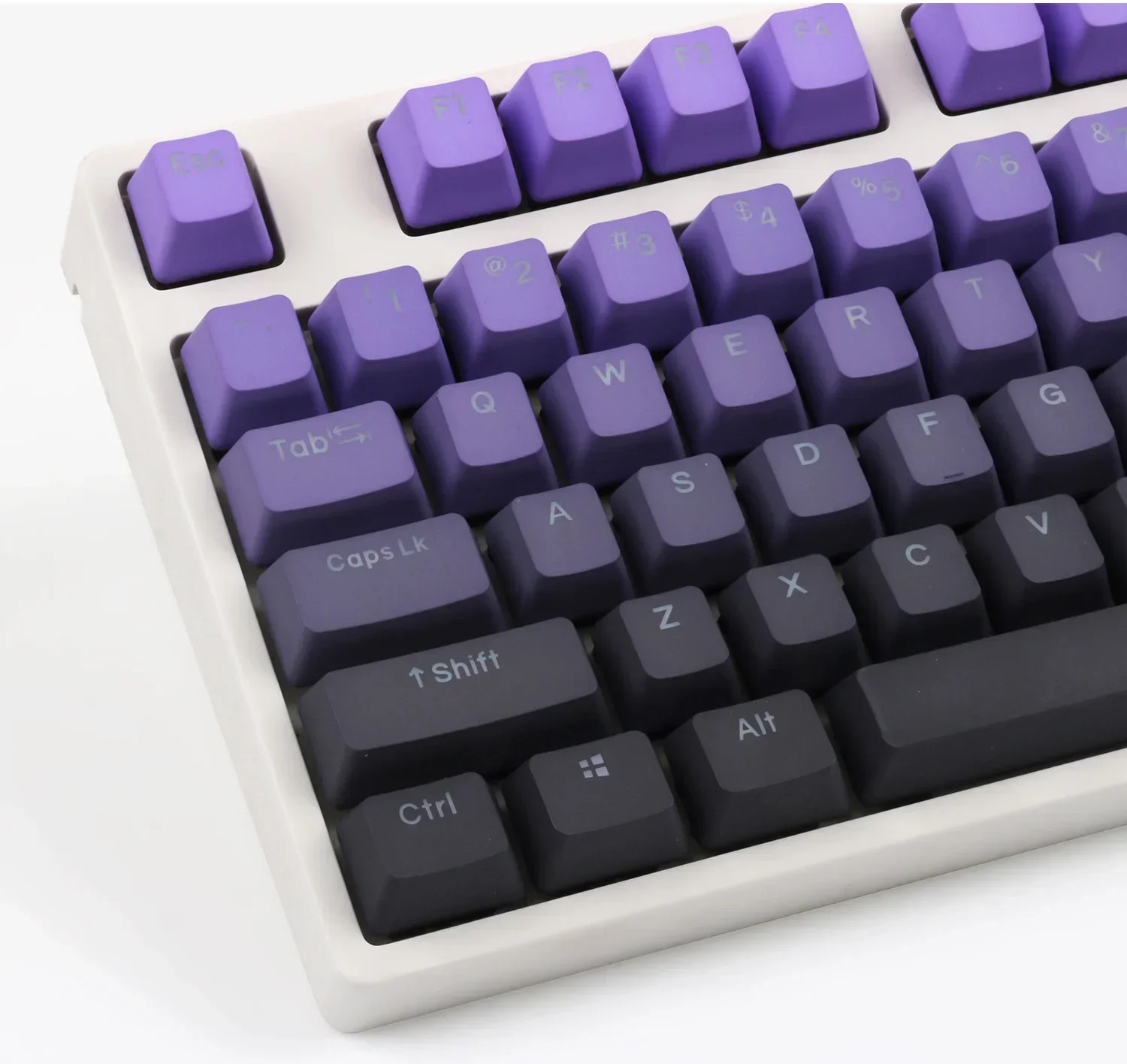 Top Side Purple Black Gradient Fade Keycaps  Backlit Keycap Dye Subbed  Profile KeyCap For Game Keyboard 68 84 87 104