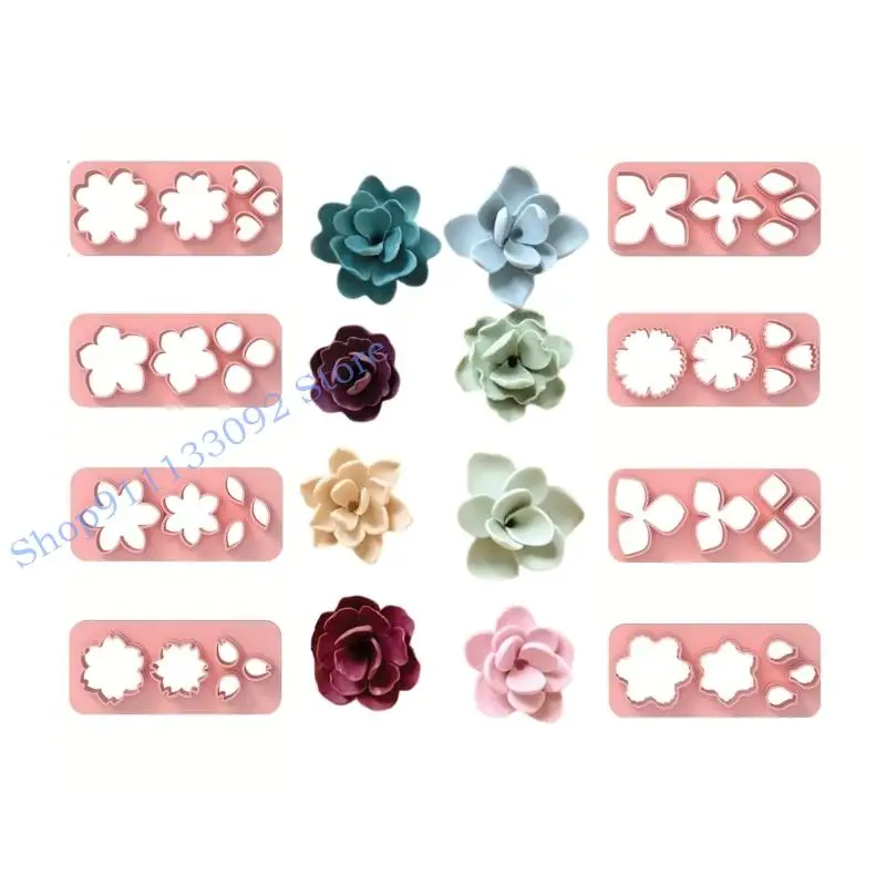 

H9ED 8 шт. цветочные глиняные формы, формы для изготовления серег для изготовления серег ручной работы, ювелирных изделий с