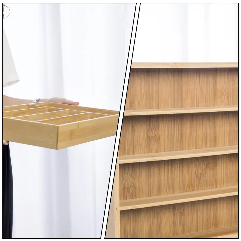 Bamboo Jewelry Box Organizer Multi-Grid Storage Holder Elegant Gift Container Desktop Tidy Organizer for Necklaces Bracelets