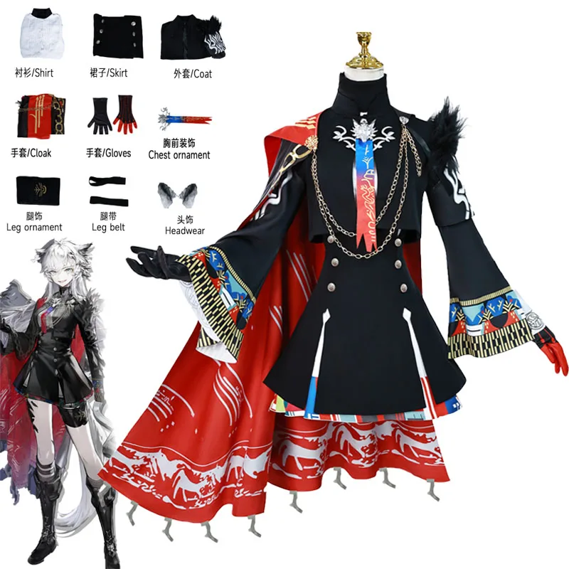 Lappland de Decadenza Cosplay Kostuum Arknights Vrouwen Rollenspel Outfits Jas Mantel Volledige Set Halloween Party Uniform Accessoires