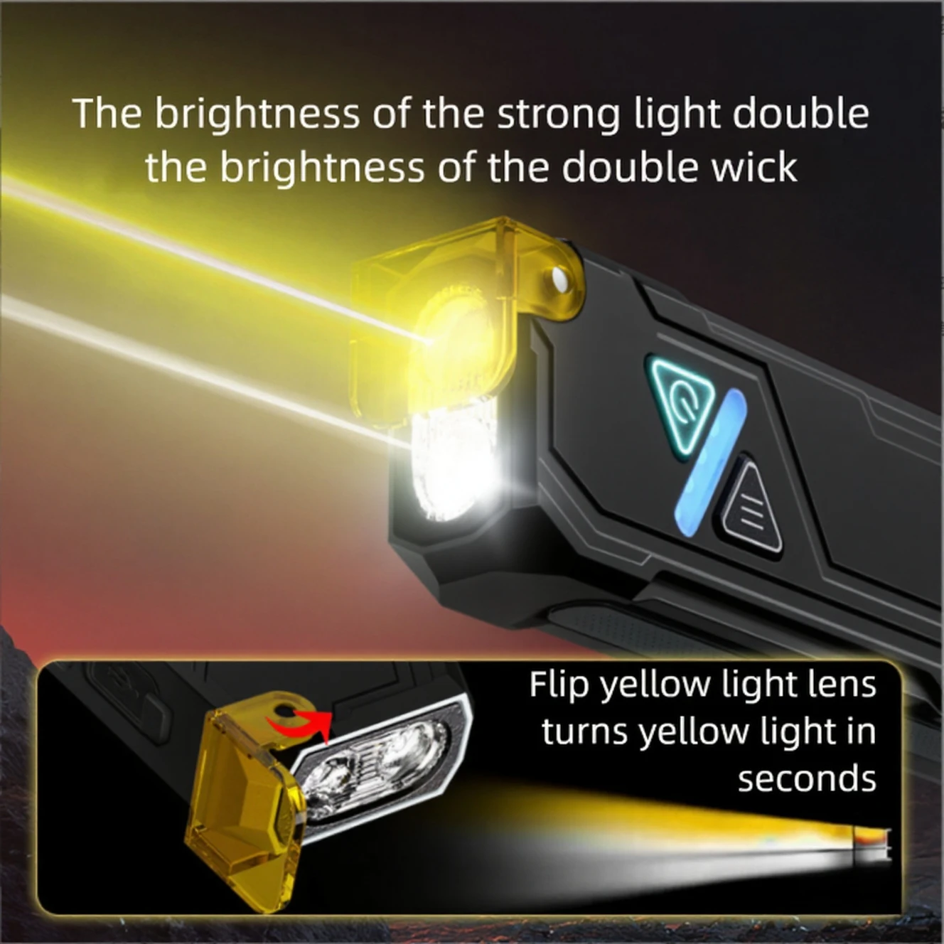 USB قابلة للشحن RGB مصباح يدوي المغناطيسي المزدوج كليب المزدوج الأبيض الأرجواني الرئيسي 7 اللون الجانب ضوء الألومنيوم IPX4 التخييم مقاوم للماء