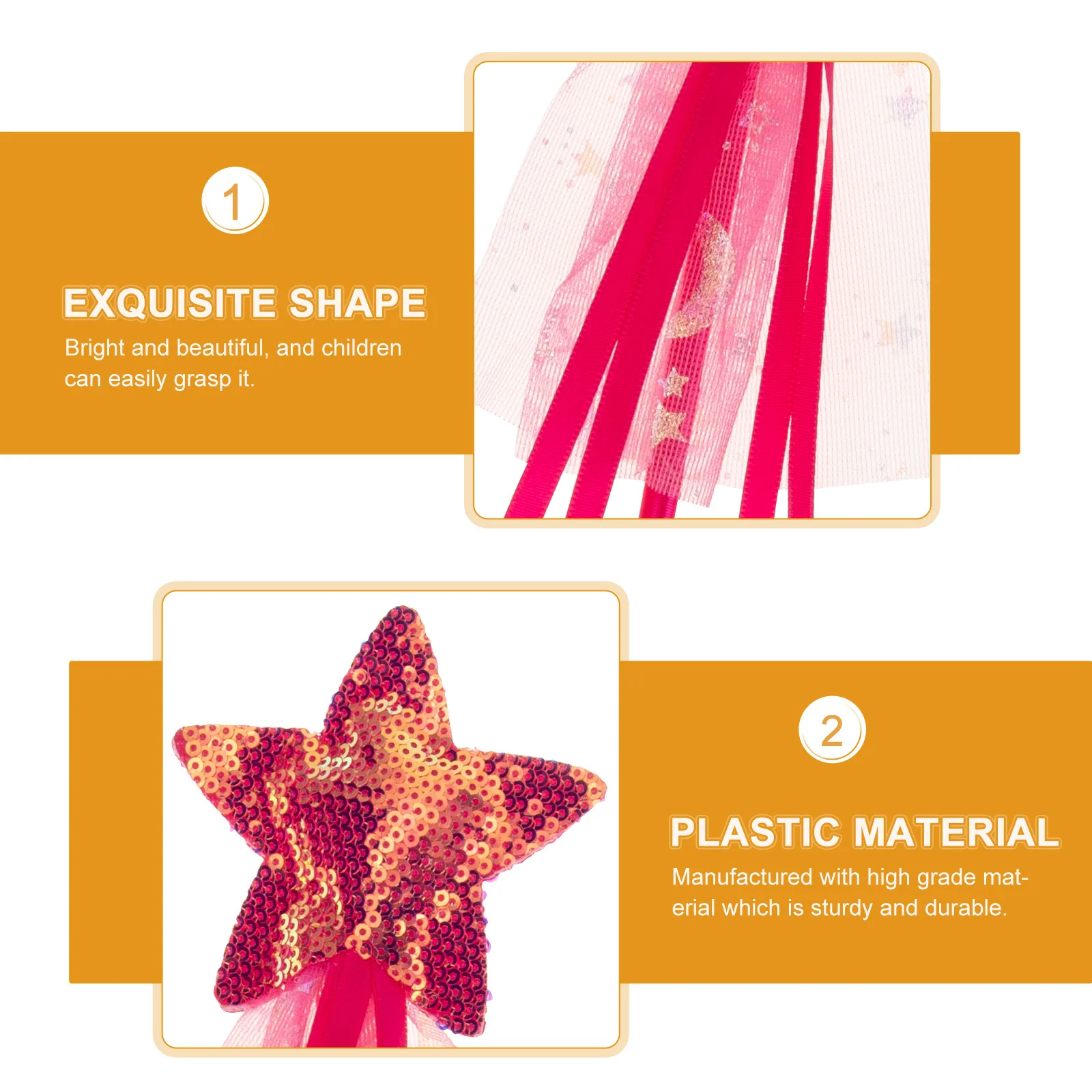 

3Pcs Fairy Wand Star Wand Shiny Stick Party Supplies Cosplay Prop Stage Use Party Supplies Fairy Stick