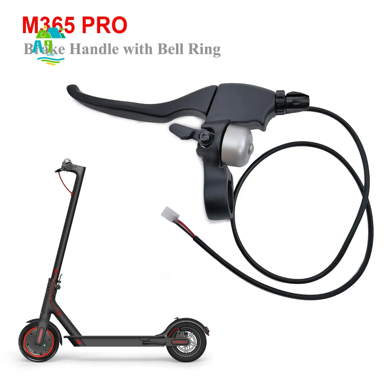 A09E-2 In 1 Electric Scooter Brake Handle Brake Lever With Aluminum Alloy Bell Ring For 8.5 Inch Scooter Accessories