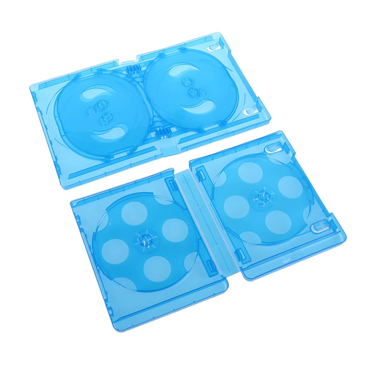 Caja de almacenamiento de CD, paquete de 10 piezas, caja de CD de plástico de doble cara, caja de CD para coche, caja de DVD engrosada, azul XY