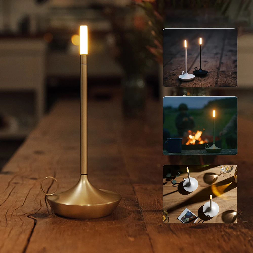 Imagem -06 - Recarregável sem Fio Abajur para Quarto Lâmpada de Toque Vela Criativa Usb c Camping Desk Lamp