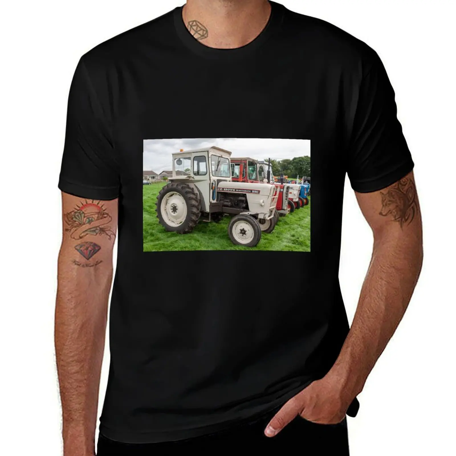 

David Brown 990 Selectamatic tractor T-Shirt t shirts for man slim fit men t shirt cotton 100% T-Shirt