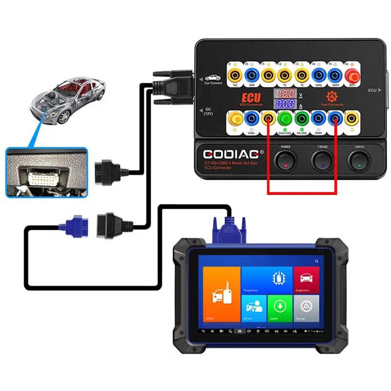 GODIAG GT100 Pro Obd2 صندوق القطع 16PIN ECU مقاعد البدلاء موصل العرض الحالي الإلكتروني بروتوكول CANBUS ل Xhorse VVDI Autel