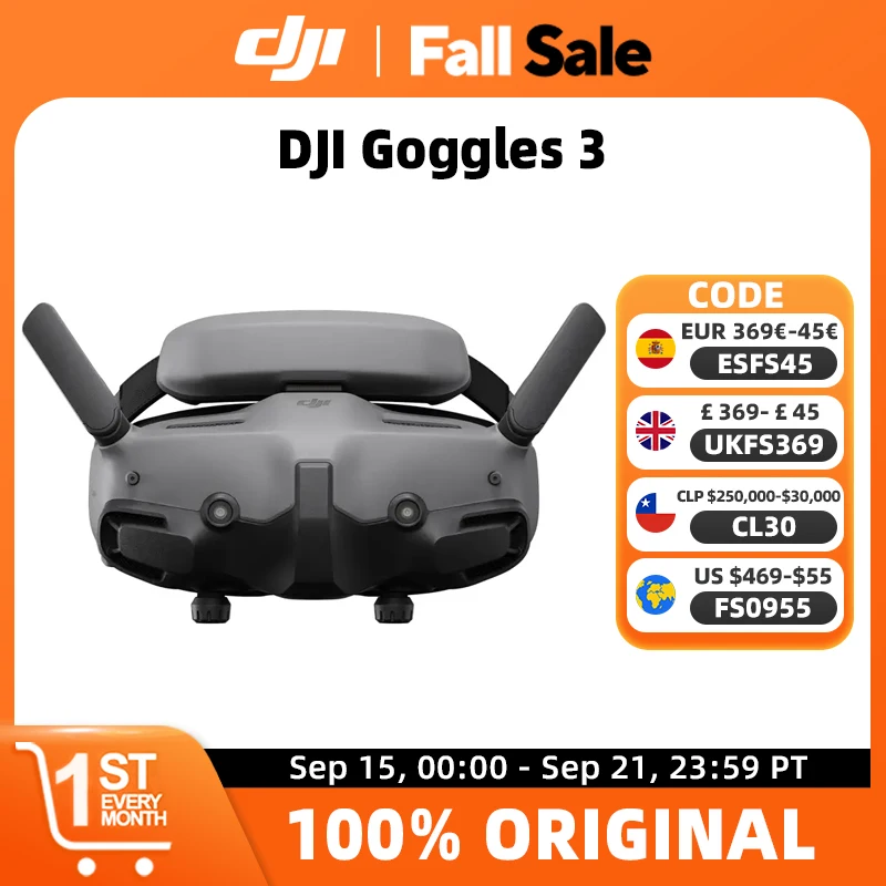 نظارات DJI 3 1080p شاشة OLED 100 هرتز معدل تحديث Rheinland شهادة الضوء الأزرق المنخفض لـ DJI Avata 2/Mini 4 Pro/Air 3/Neo