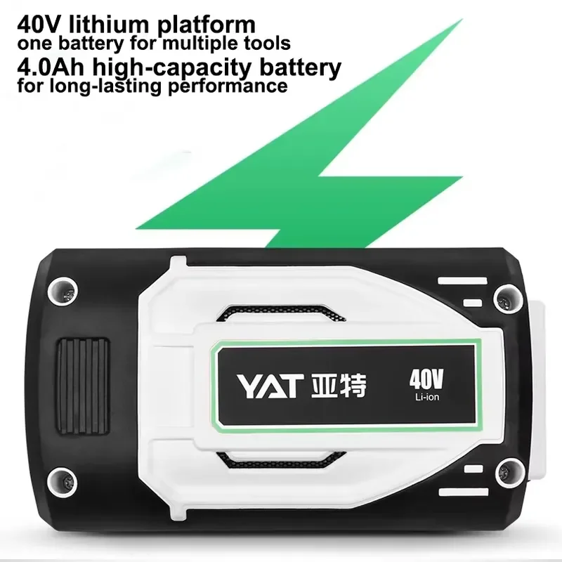 YAT Professional 40V Cordless Brushless Lawn Mower 45cm Cutting Width 800W Battery Grass Cutter with 65L Collection Bag