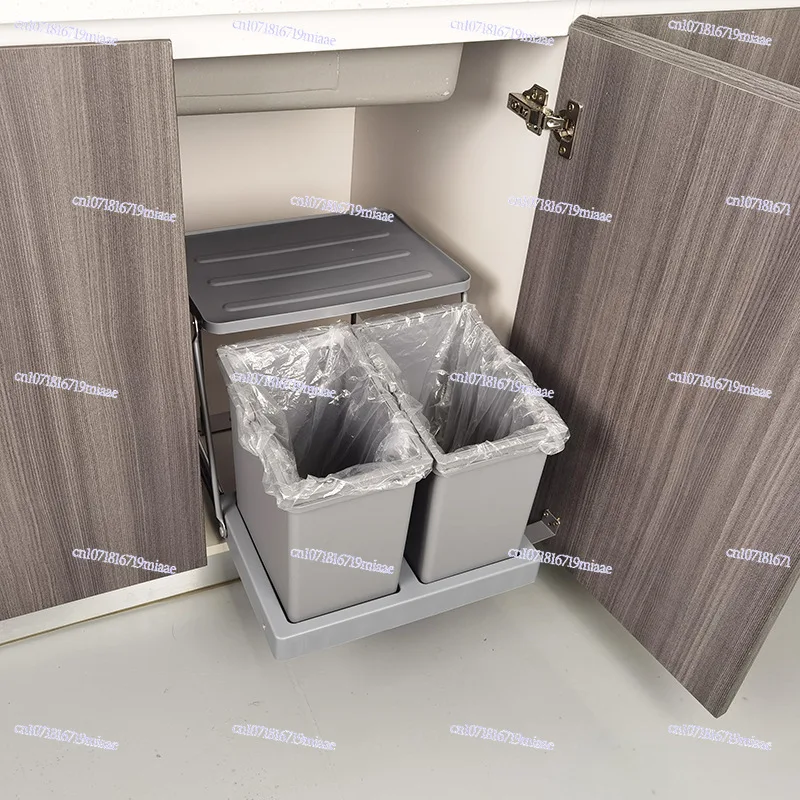 New Cabinet Sink with Embedded Trash Can Door Design - Concealed Trash Solution for Kitchen Storage
