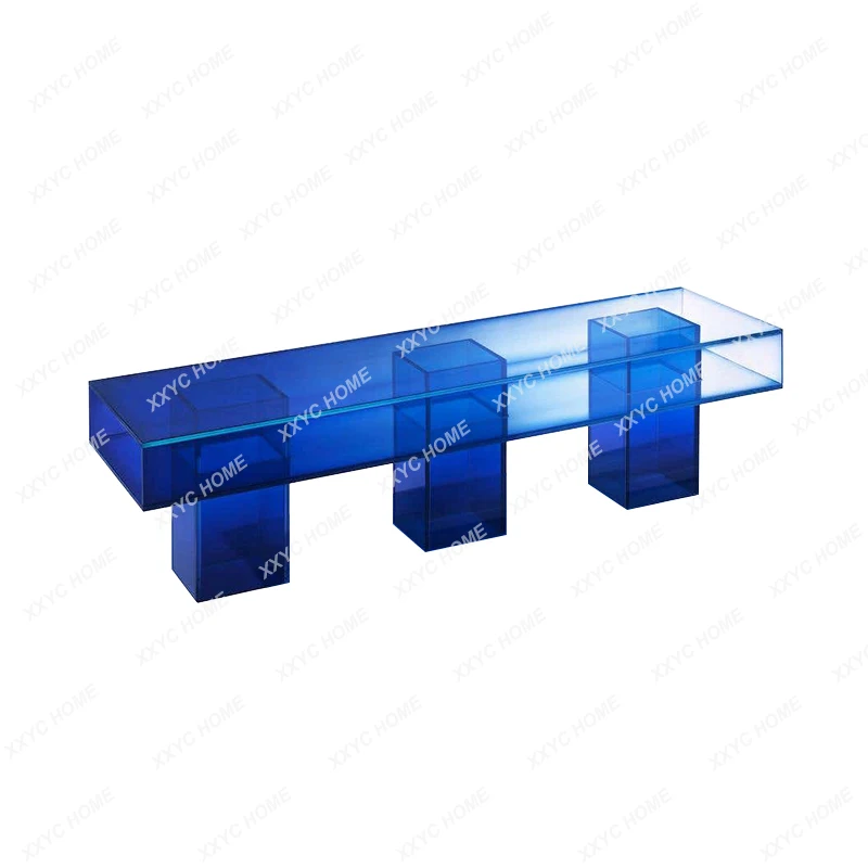 Acrylic Gradient Klein Blue Coffee Table Living Room Sofa Square Light Luxury Minimalist Tea Table