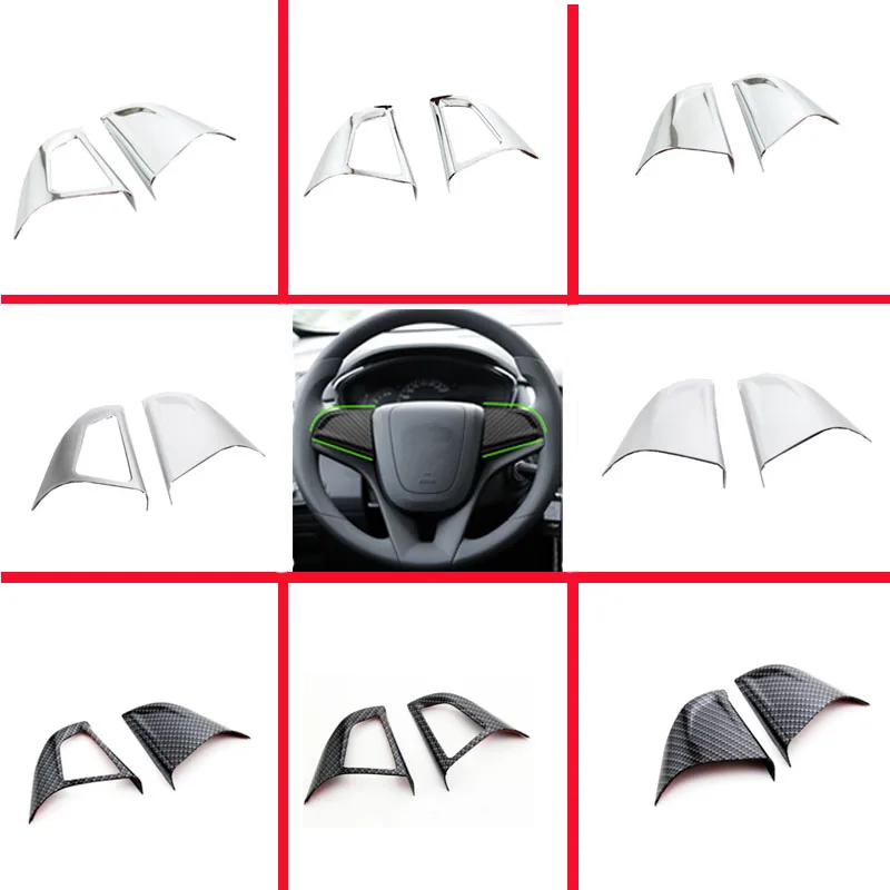 For Chevrolet Cruze Sedan Hatchback 2009 - 2015 Trax Chrome Accessories Car Steering Wheel Protective Cover Trim Sticker