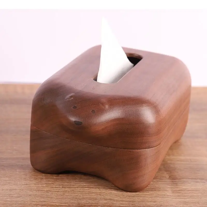 

Magnet Solid Wood Tissue Boxes Polar Bear Tissue Storage Box Napkin Case Animal Tissue Holder Napkin Holder Ornaments Crafts