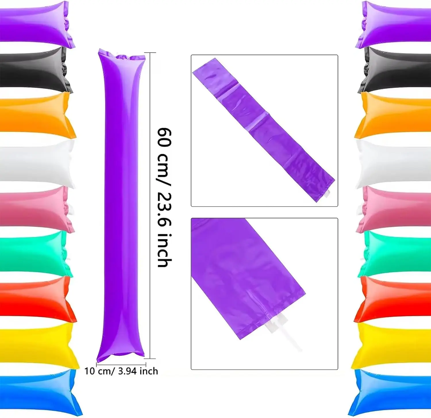 24/48 قطعة قضيب قابل للنفخ ملون فريق الروح التشجيع ملعب الضوضاء تصنيع القطب الغاز نفخ حفلة رياضية يهتف #5