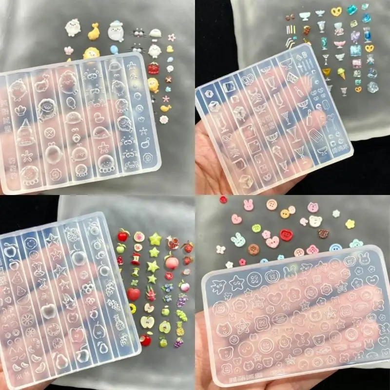 Silikon-Nagelkunst-Dekorationsform, wiederverwendbar, antihaftbeschichtet, mit Frucht- und Eiswürfelmuster für DIY-Maniküre, Heim- und Nagelstudiogebrauch – Detail 3