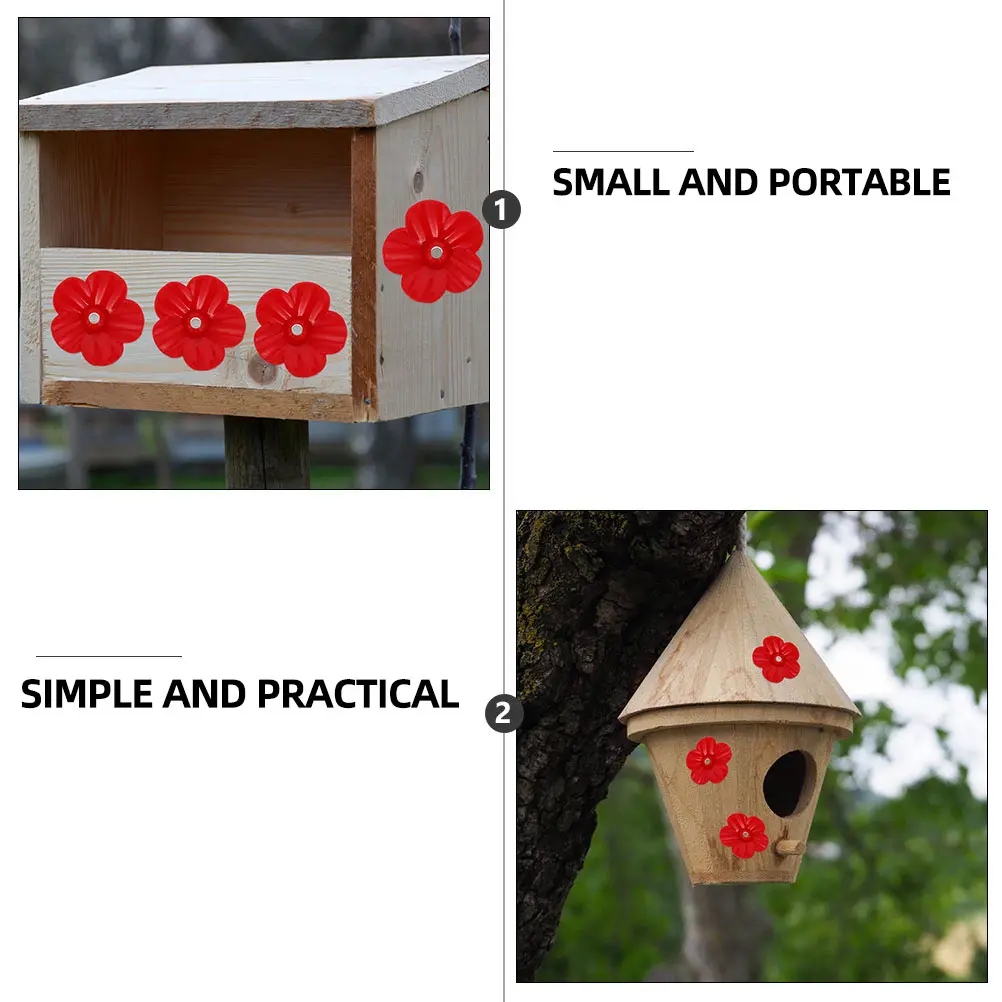 

18 pcs Hummingbird Feeder Flowers Plastic Decor Replacement Parts Bird Feeder Decoration Easy Assemble Clean Dry Attract Pets