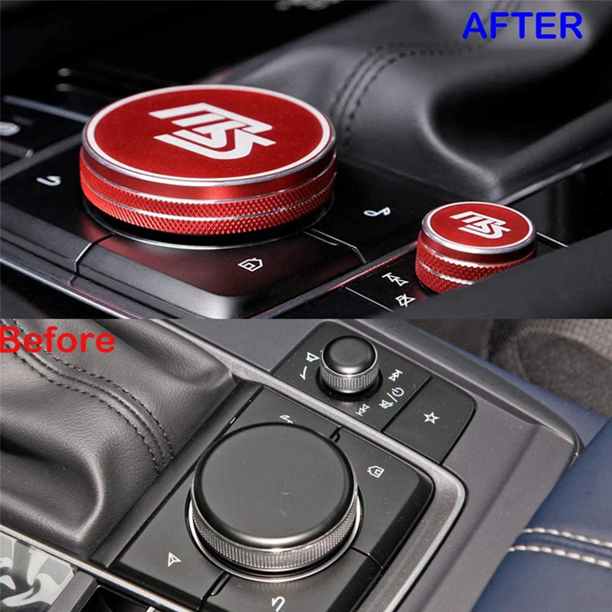 Carro Multimídia Ar Condicionado Volume Knob, Caps para Mazda 3 2019-2021, AC Climate Control, Proteção de Anel