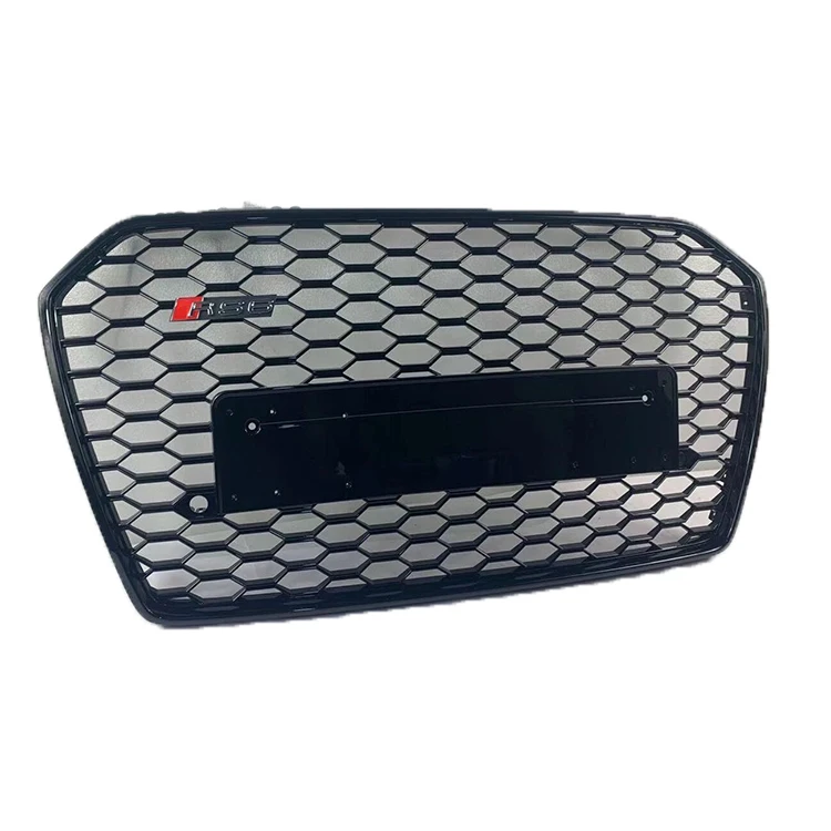 

Black Style Grill For A6 C7PA A6L Car Accessories Front Bumper Grille Mesh Facelift RS6 No Logo Style Grill 2016-2018