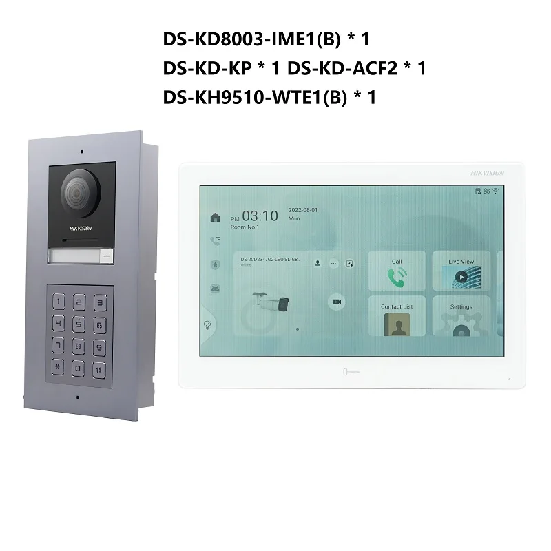 Imagem -02 - Hikvision-kit de Video Intercom com Poe Switch Multi-idioma 802.3af Ds-kd8003-ime1b Ds-kh9510-wte1b Poe Switch