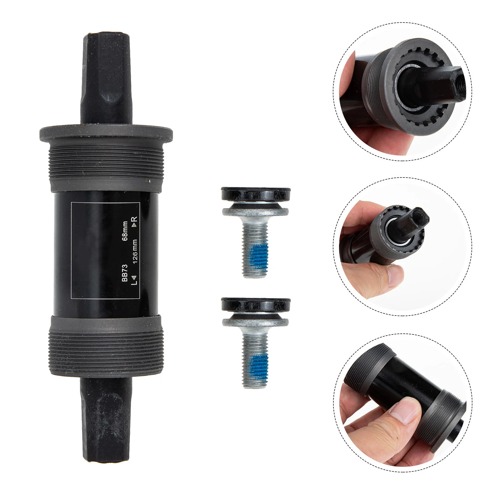 

Bottom Bracket Carbon Steel Threaded 126mm Bottom Bracket Mountain Bike Part Crankset Bearing Durable Cycling Accessory