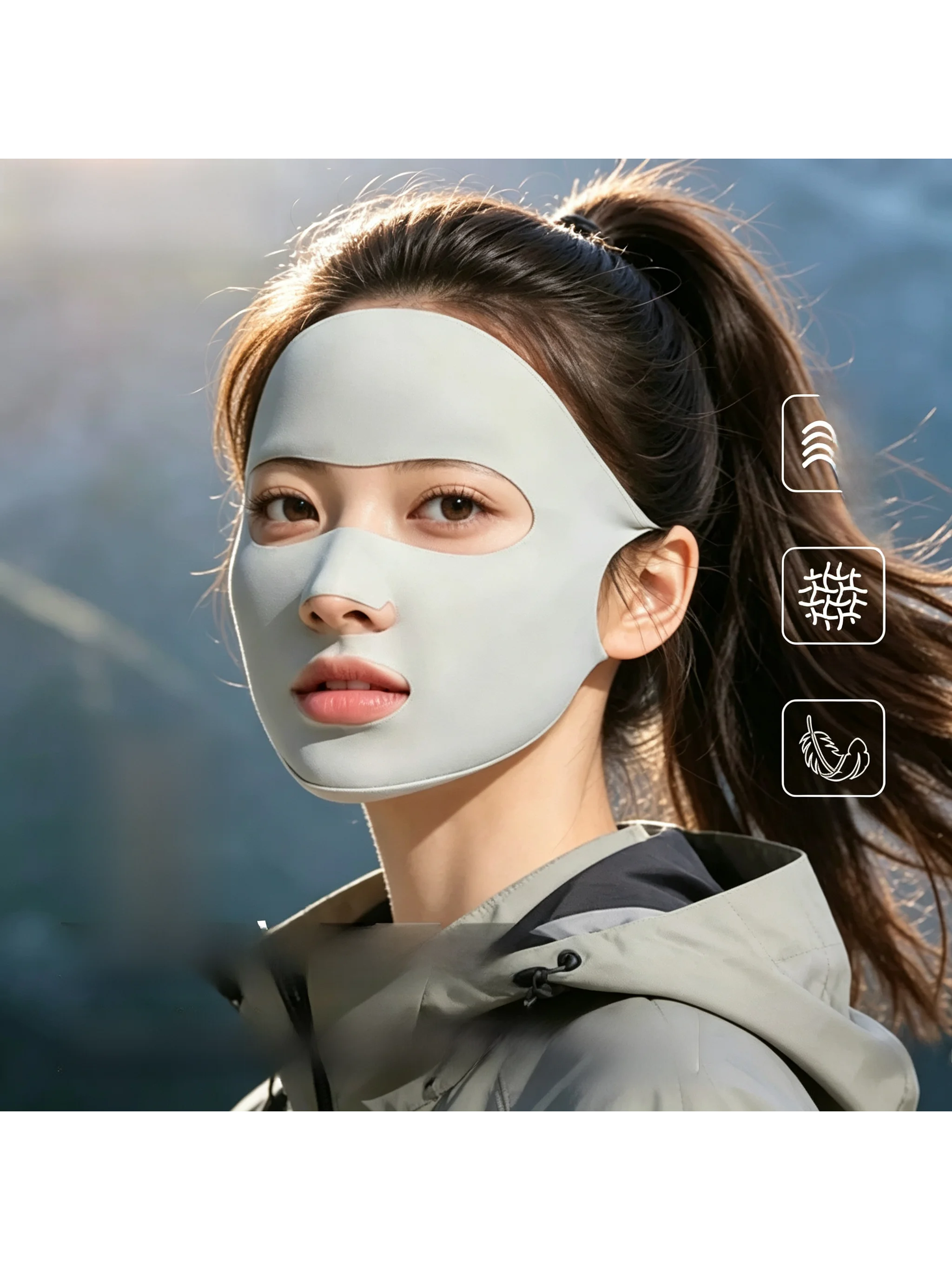 ice-silk-sports-face-mask-women's-full-face-protection-breathable-summer-cycling-running-face-bikini-hollow-out-uv-protection