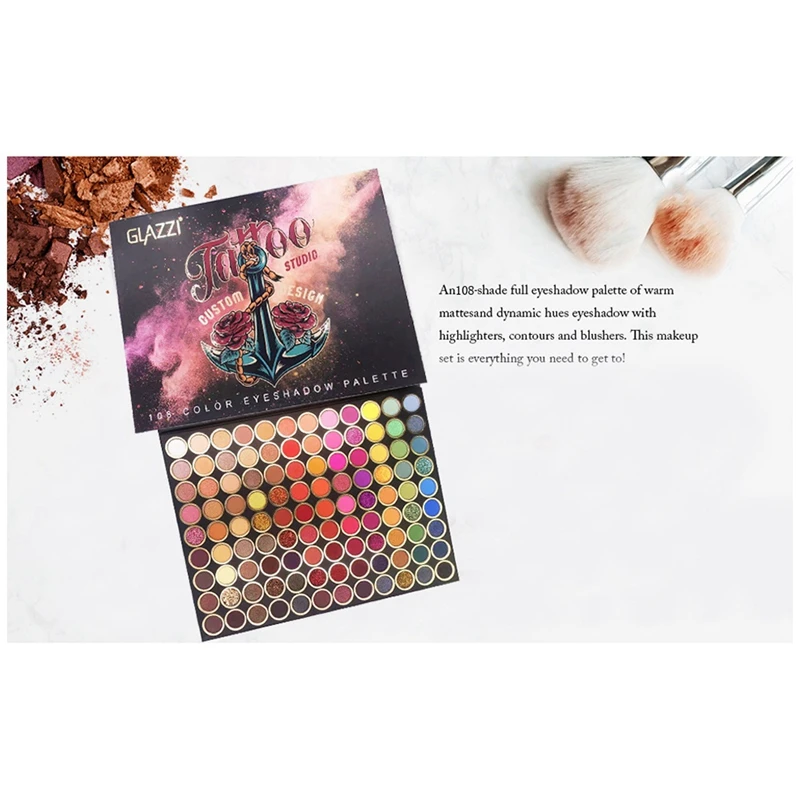 Glazzi 108 Farben Glitter Lidschatten Palette matte Lidschatten Palette Set Kit Kosmetik