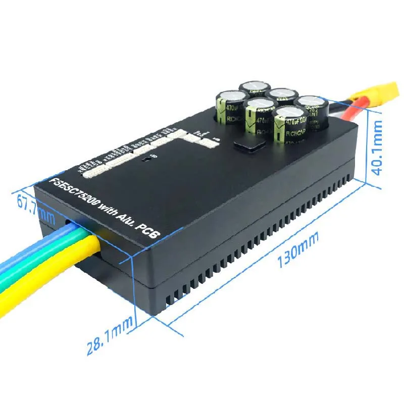 FLIER 75200 84V 72v 24v 200A 150A High Current With Aluminum PCB Based on VESC For Boat Fighting Robot Surfboard AGV Robot