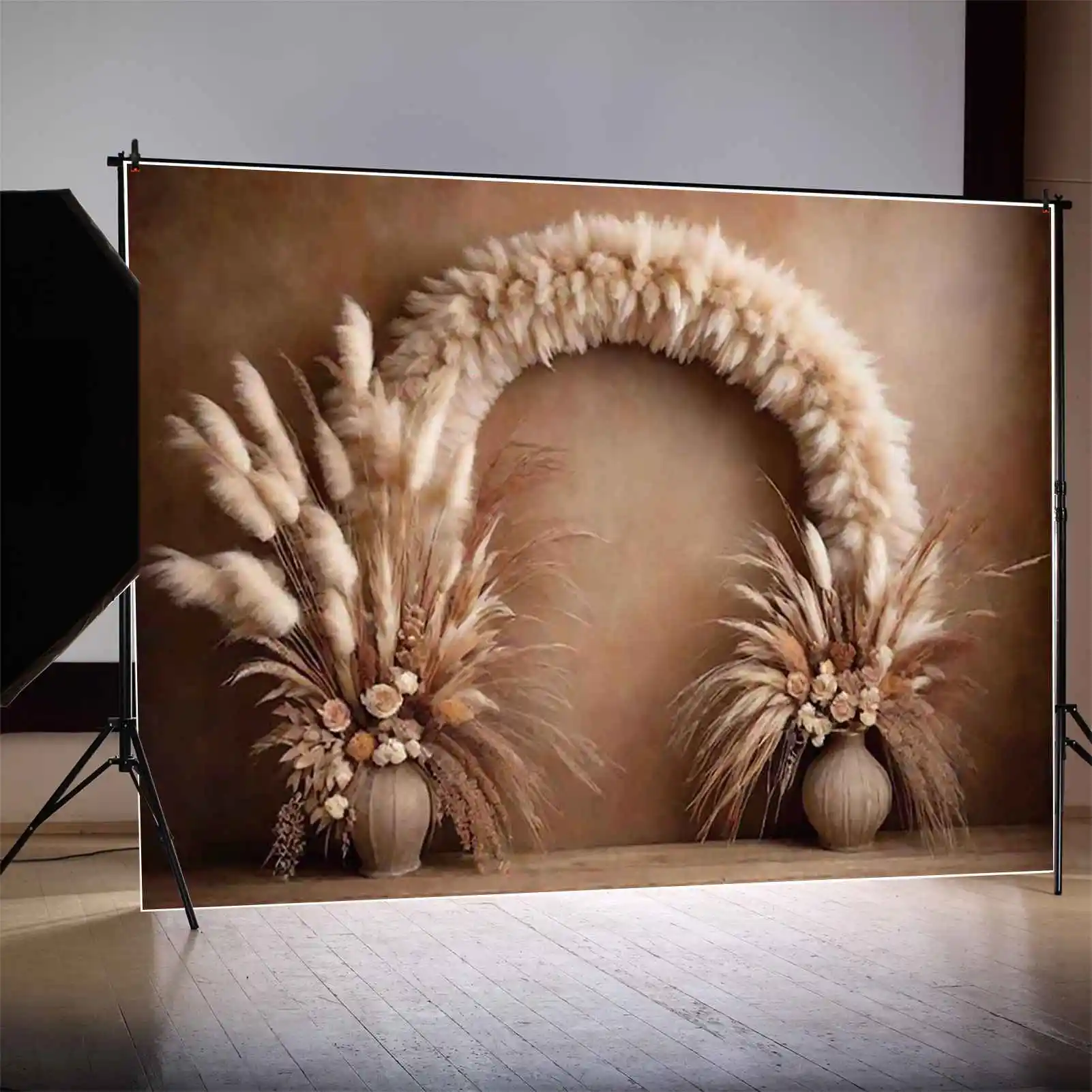 ดวงจันทร์. QG โบฮีเมีย Thatch การถ่ายภาพฉากหลัง Boho ฤดูใบไม้ร่วงห้องนั่งเล่น Photocall พื้นหลังเด็กสตูดิโอ Photobooth อุปกรณ์เสริม