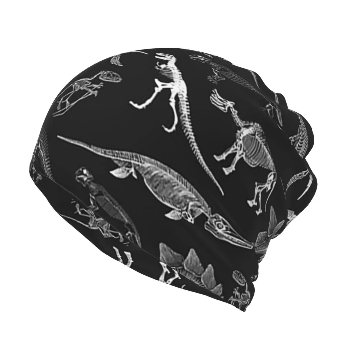 Classic Black And White Dinosaur Skeleton Fossils Bandana Neck Cover Magic Scarf Balaclava Beanies Hat for Men Women All Season