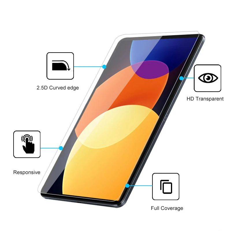 2PCS for Xiaomi Pad 5 6 7 6s Pro Glass Screen Protector 11 12.4 inch Redmi 10.4 Full Coverage HD Clear 9D Anti-explosion