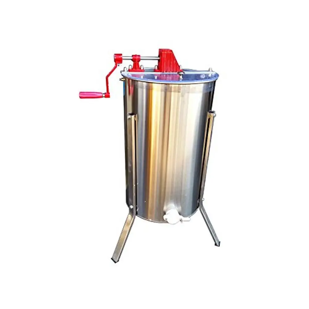 Stainless Steel 2-Frame Honey Extractor with Clear Plexiglas Top Durable Gear Construction