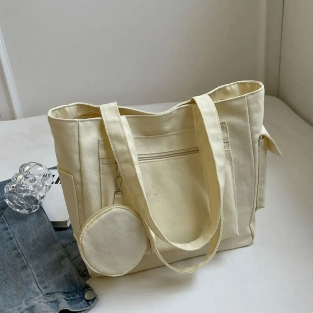 

Сплошная цветная женская сумка на плечо, простая студенческая большая сумка большой вместимости, портативная легкая сумка для покупок, студенческий класс