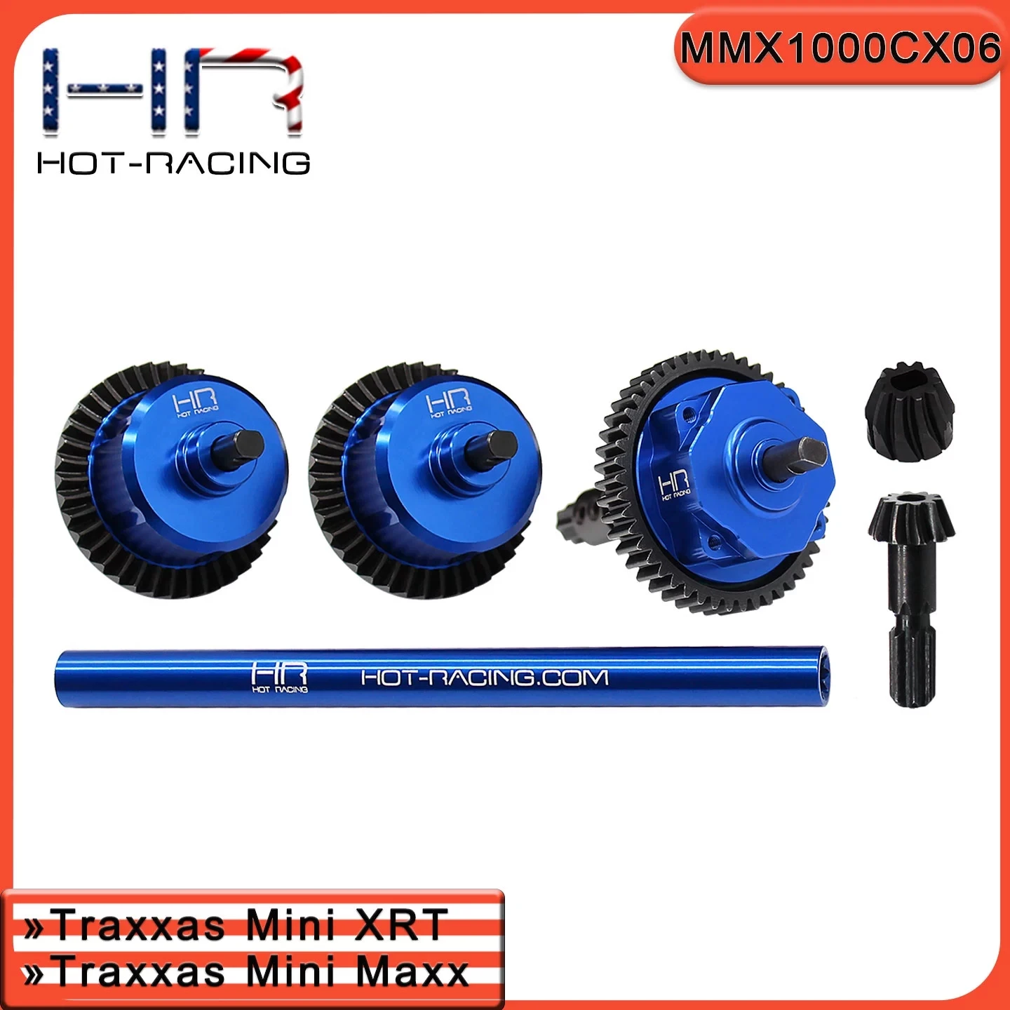 HR Traxxas Mini Max/Mini XRT40 Chrome Steel + Aluminum Front and Rear Differentials + Center Differential Kit