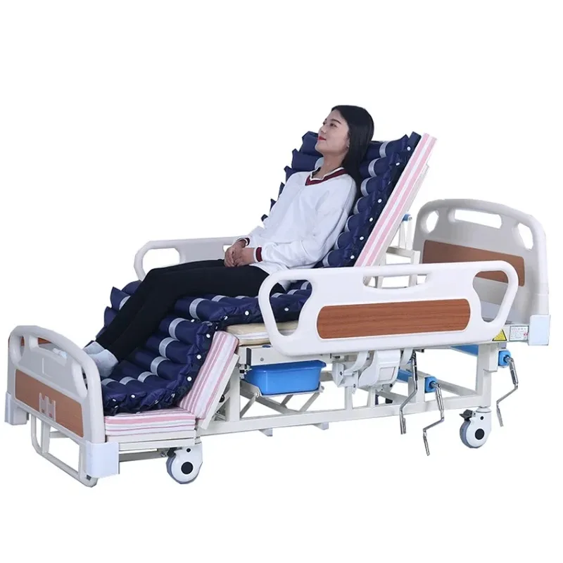 Hospital furniture ABS 3 Crank Manual    icu Nursing Care Bed  Patient with toilet