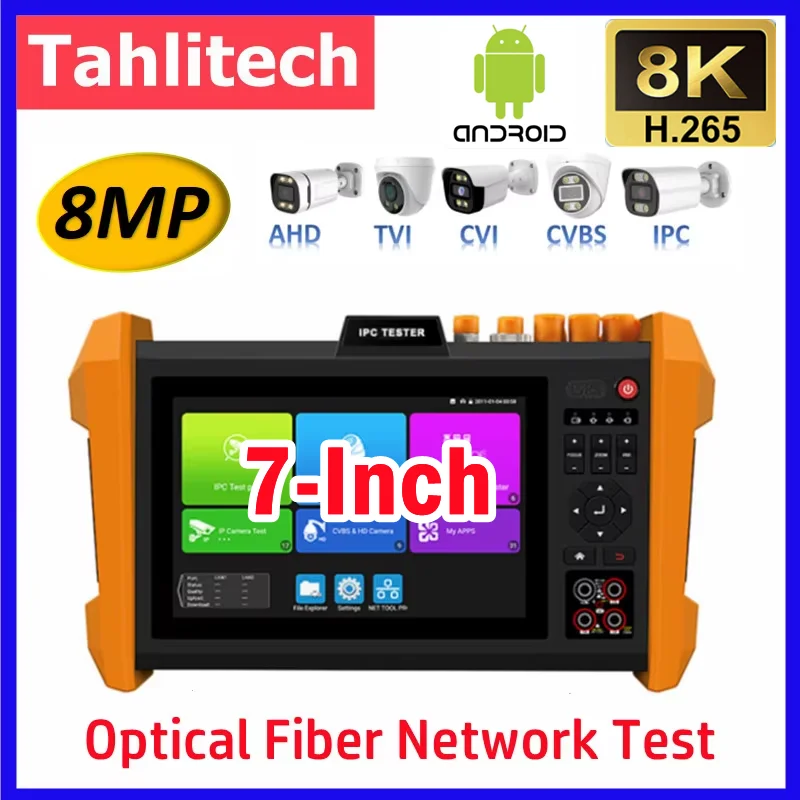 

8K IPC тестер видеонаблюдения PoE SFP оптический модуль AHD CVI TVI SDI камера тест цветной бар генератор все в одном тестер ipc тестер vga hdmi