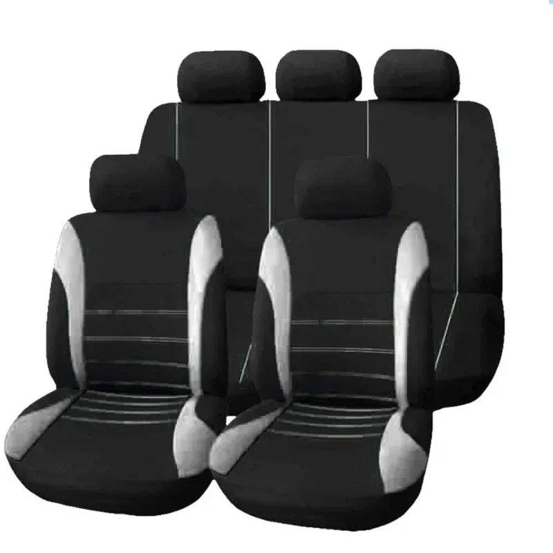

Car Seat Covers Full Set Universal Breathable Fabric For Lada Priora Renault Logan Interior Accessories for Trucks and SUV,9PCS
