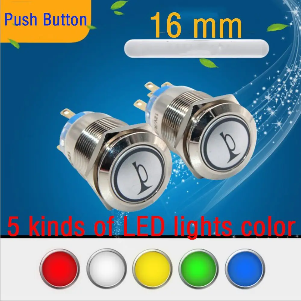 Car Horn Momentary Switch Waterproof LED Push Switch Interior Parts Auto Replacement Parts Automobiles Motorcycles Accessories