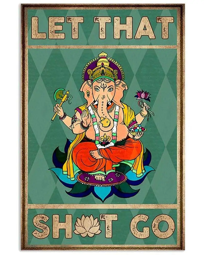 Let That Shot Go Retro Metal Tin Sign Vintage Aluminum Sign for Home Coffee Wall Decor 8x12 Inch