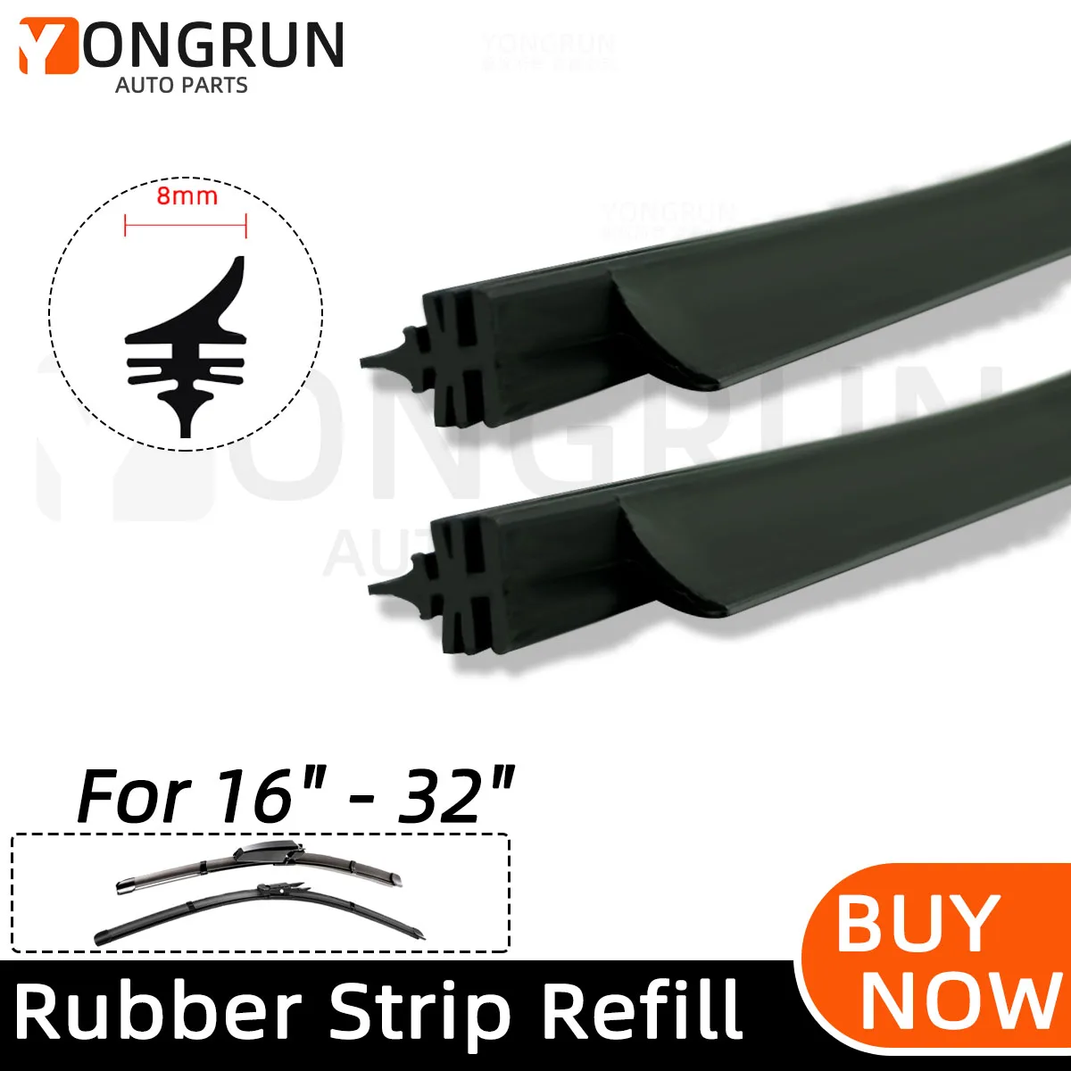 High quality automotive insert soft natural rubber strip for Valeo type wiper blades 16\