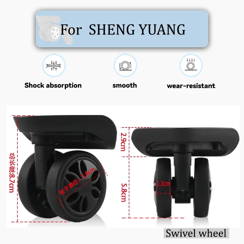 

For SHENG YAUN C-16 Easy Install 360° Rotating Silent Luggage Wheels Universal Suitcase Repair Parts