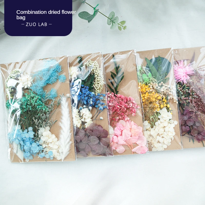 Eternal Flower Diy Material Bag Hand-pressed Real Flower Air-dried Natural Dried Flower Face Ins Decorative Ornaments