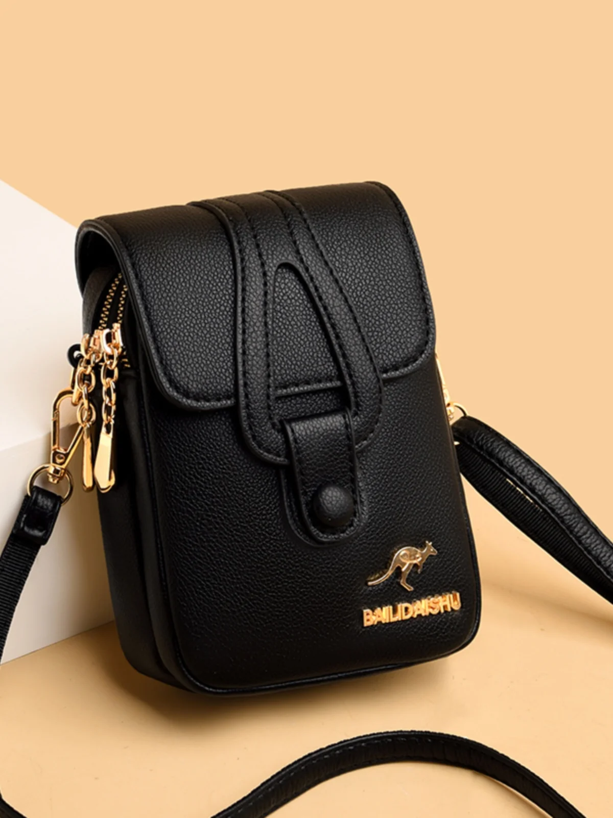 

Faionable Leather Phone Bag 2024 New Sle Crossbody Bag Simple Match Multi-layer Coin Purse Women's Handbag