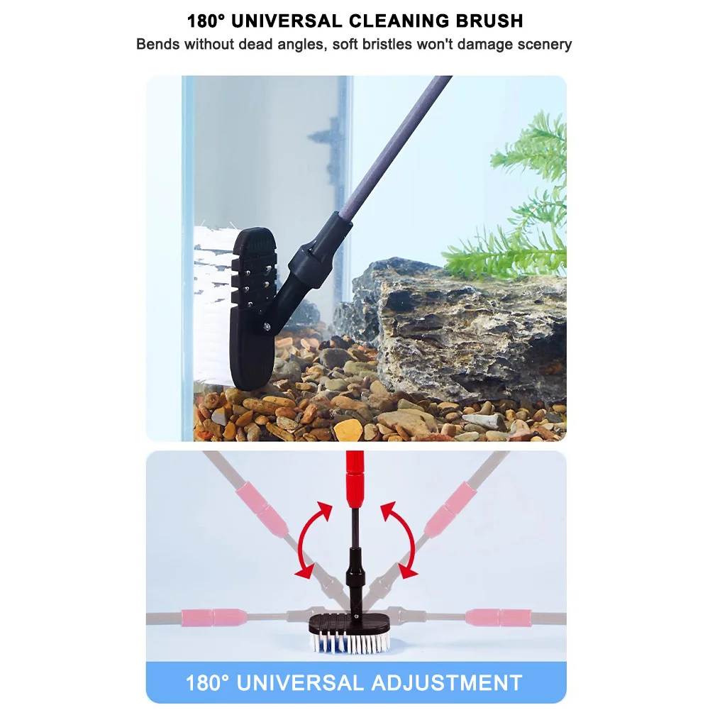 

Набор для чистки аквариума 7 в 1, скребком, грабли для рыбной сети, губкой и щеткой для комплексного обслуживания аквариума