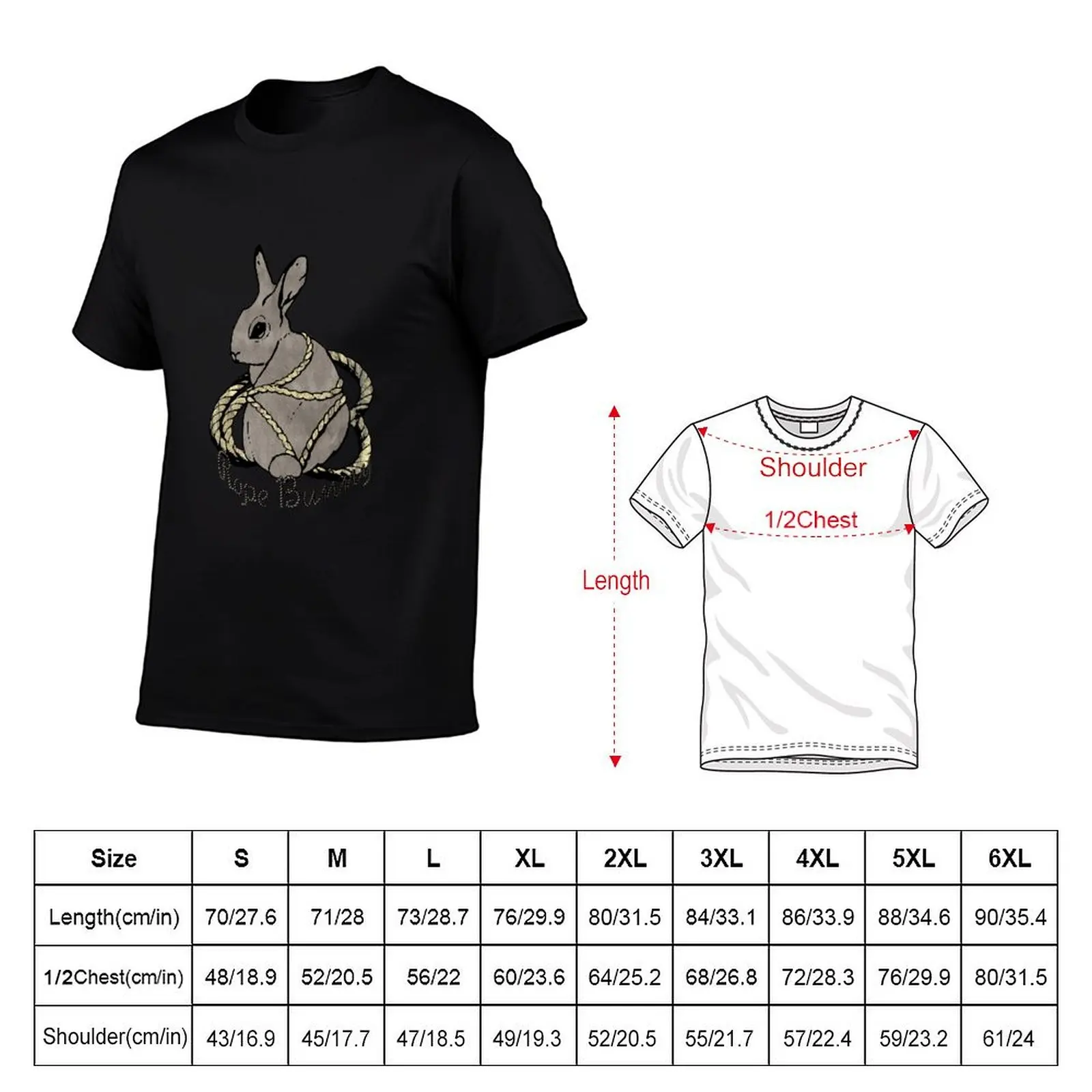 Rope Bunny Shibari Japanese Rope Bondage (Gray) T-Shirt anime figures baggy shirts Men's t shirts