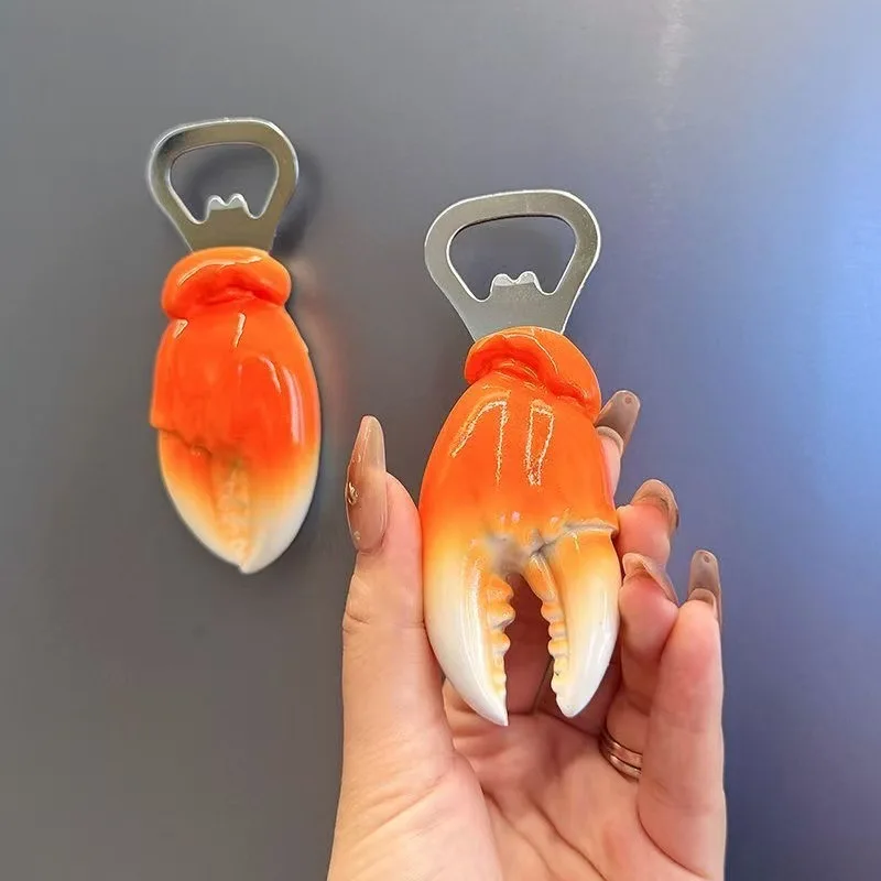 Crab Claw Magnet Beer Bottle Opener Multifunctional Fridge Sticker Creative Kitchen Decor Can Opener For Home Bar