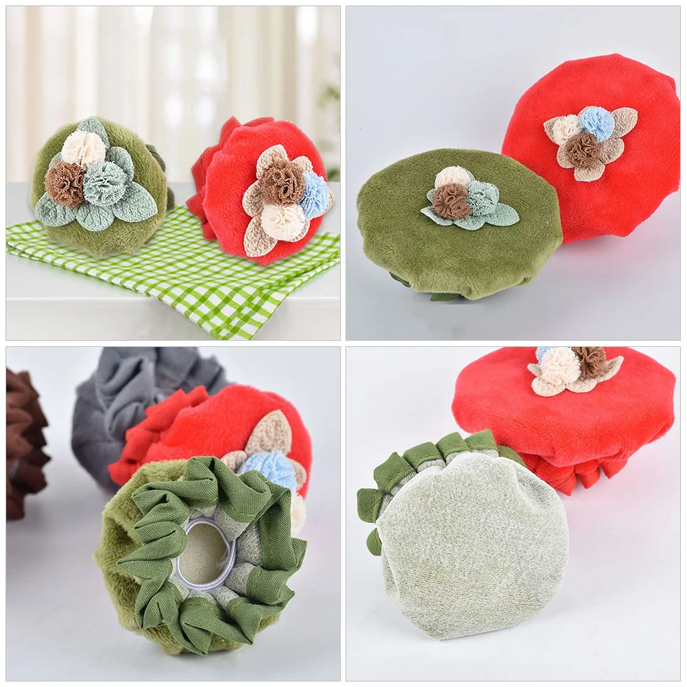 

Flower Shape Door Knob Cover Soft Fabric Reusable Decorative Protector For Cabinet Drawer Handle Safety Cover